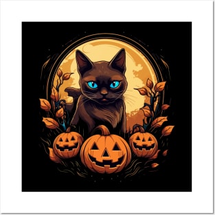 Siamese Cat Halloween Posters and Art